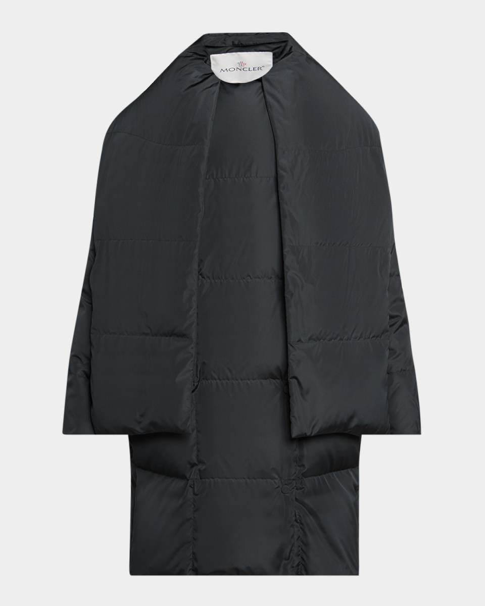 x Qiu Hao Gaoya Long Down Coat with Detachable Scarf